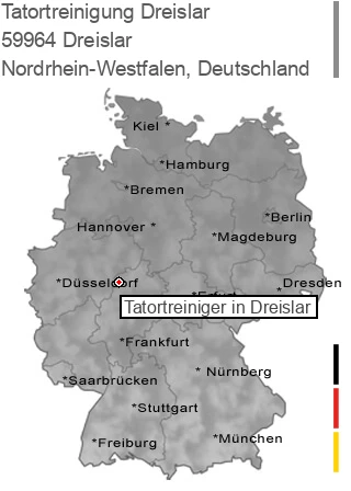 Tatortreinigung Dreislar, 59964 Dreislar