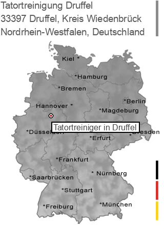 Tatortreinigung Druffel, Kreis Wiedenbrück, 33397 Druffel