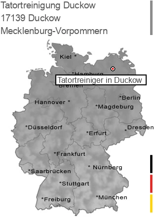 Tatortreinigung Duckow, 17139 Duckow