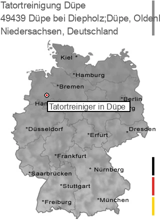 Tatortreinigung Düpe bei Diepholz;Düpe, Oldenburg, 49439 Düpe