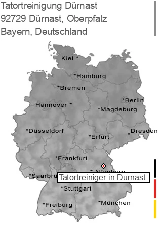 Tatortreinigung Dürnast, Oberpfalz, 92729 Dürnast