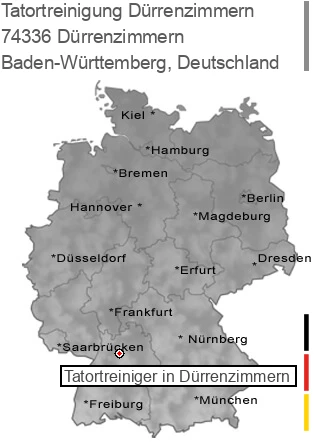 Tatortreinigung Dürrenzimmern, 74336 Dürrenzimmern