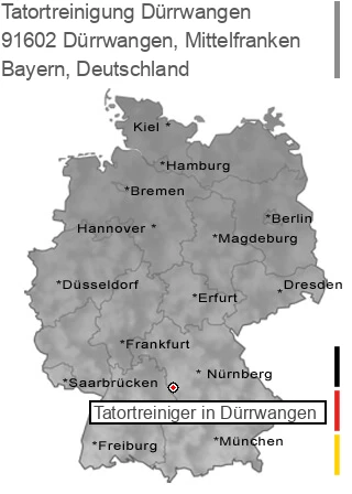 Tatortreinigung Dürrwangen, Mittelfranken, 91602 Dürrwangen