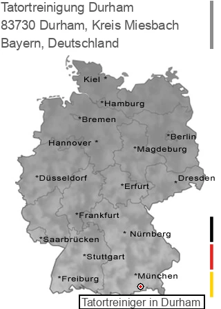 Tatortreinigung Durham, Kreis Miesbach, 83730 Durham