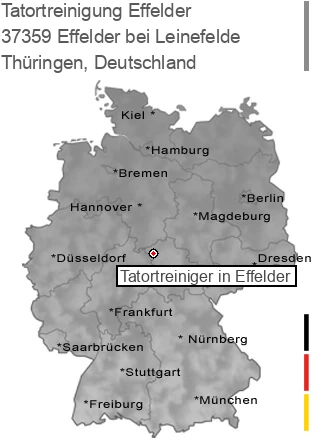 Tatortreinigung Effelder bei Leinefelde, 37359 Effelder