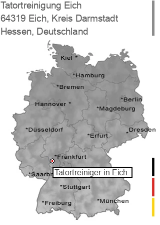 Tatortreinigung Eich, Kreis Darmstadt, 64319 Eich