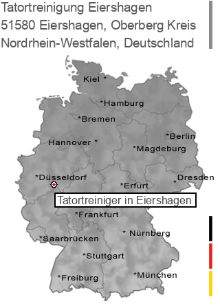 Tatortreinigung Eiershagen, Oberberg Kreis, 51580 Eiershagen