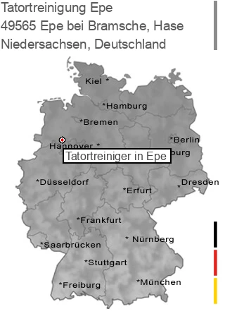 Tatortreinigung Epe bei Bramsche, Hase, 49565 Epe