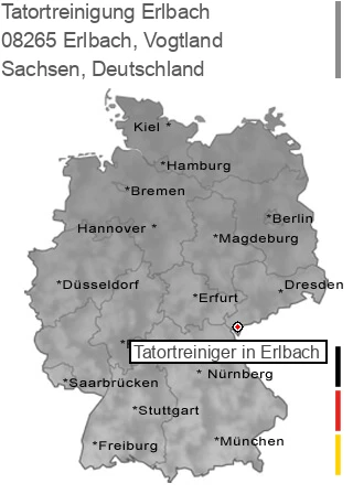 Tatortreinigung Erlbach, Vogtland, 08265 Erlbach