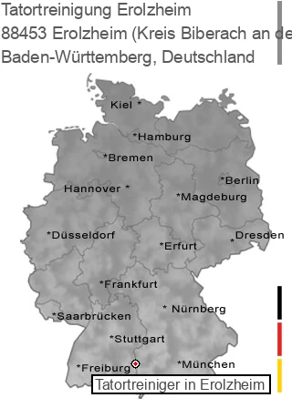 Tatortreinigung 88453 Erolzheim, Baden-Württemberg Tatortreinigung Erolzheim (Kreis Biberach an der Riß), 88453 Erolzheim