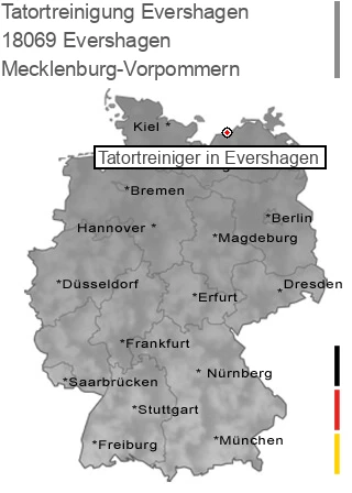 Tatortreinigung Evershagen, 18069 Evershagen
