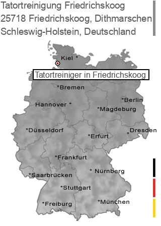 Tatortreinigung Friedrichskoog, Dithmarschen, 25718 Friedrichskoog