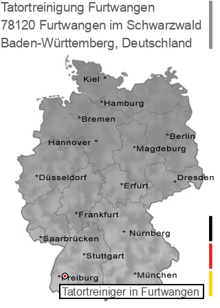 Tatortreinigung Furtwangen im Schwarzwald, 78120 Furtwangen