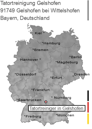 Tatortreinigung Gelshofen bei Wittelshofen, 91749 Gelshofen