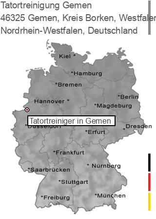 Tatortreinigung Gemen, Kreis Borken, Westfalen, 46325 Gemen