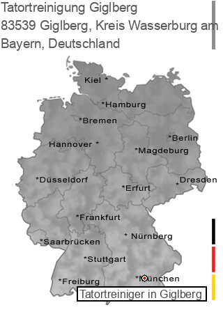 Tatortreinigung Giglberg, Kreis Wasserburg am Inn, 83539 Giglberg