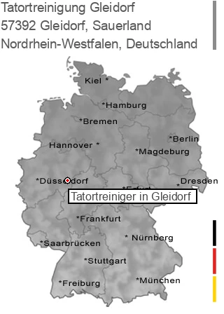 Tatortreinigung Gleidorf, Sauerland, 57392 Gleidorf