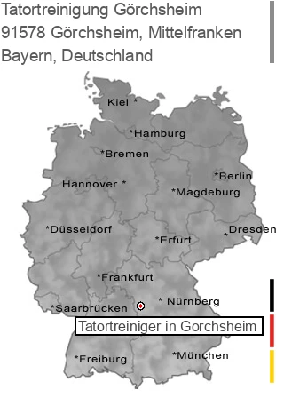 Tatortreinigung G&ouml;rchsheim, Mittelfranken, 91578 Görchsheim