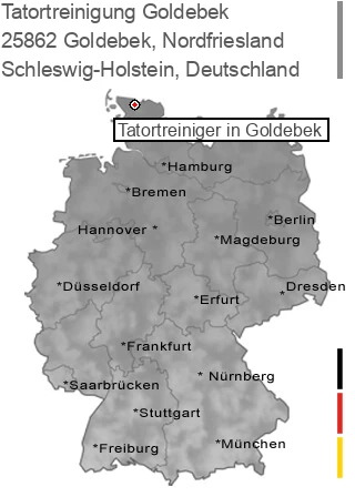Tatortreinigung Goldebek, Nordfriesland, 25862 Goldebek