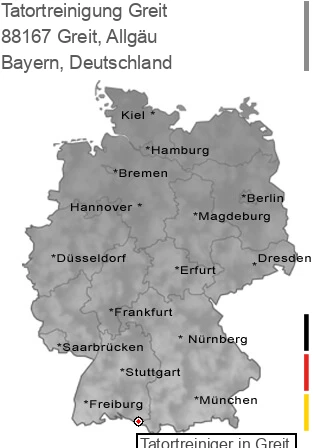 Tatortreinigung Greit, Allgäu, 88167 Greit