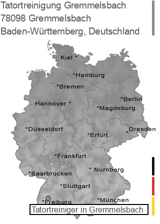 Tatortreinigung Gremmelsbach, 78098 Gremmelsbach