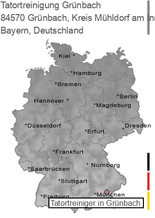 Tatortreinigung Grünbach, Kreis Mühldorf am Inn, 84570 Grünbach