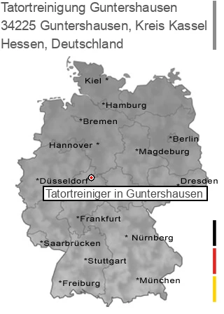 Tatortreinigung Guntershausen, Kreis Kassel, 34225 Guntershausen