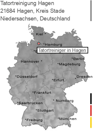 Tatortreinigung Hagen, Kreis Stade, 21684 Hagen
