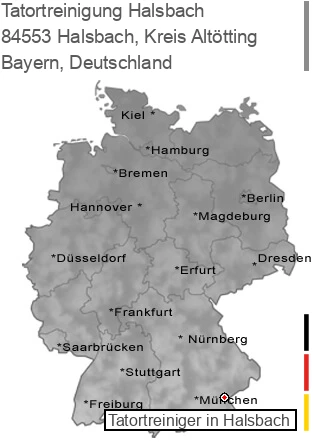 Tatortreinigung Halsbach, Kreis Altötting, 84553 Halsbach