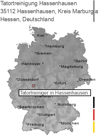 Tatortreinigung Hassenhausen, Kreis Marburg an der Lahn, 35112 Hassenhausen