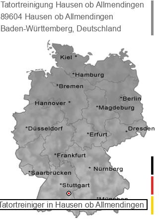 Tatortreinigung Hausen ob Allmendingen, 89604 Hausen ob Allmendingen