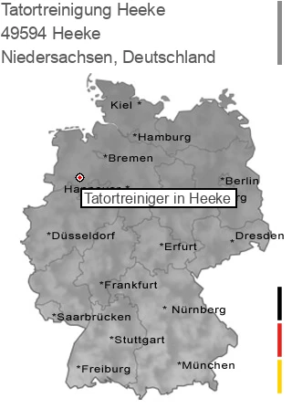 Tatortreinigung Heeke, 49594 Heeke