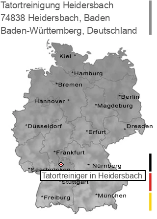 Tatortreinigung Heidersbach, Baden, 74838 Heidersbach