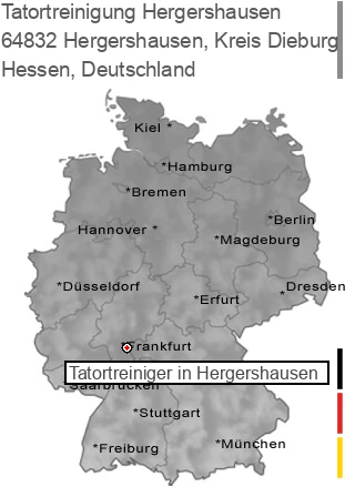 Tatortreinigung Hergershausen, Kreis Dieburg, 64832 Hergershausen