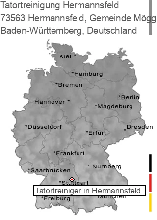 Tatortreinigung Hermannsfeld, Gemeinde Mögglingen, 73563 Hermannsfeld
