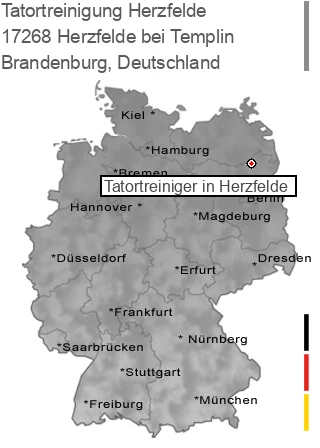 Tatortreinigung Herzfelde bei Templin, 17268 Herzfelde