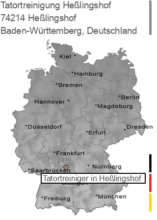 Tatortreinigung Heßlingshof, 74214 Heßlingshof