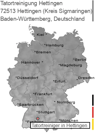 Tatortreinigung Hettingen (Kreis Sigmaringen), 72513 Hettingen