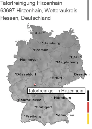 Tatortreinigung 63697 Hirzenhain, Hessen Tatortreinigung Hirzenhain, Wetteraukreis, 63697 Hirzenhain