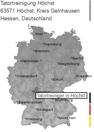 Tatortreinigung 63571 Höchst, Hessen Tatortreinigung Höchst, Kreis Gelnhausen, 63571 Höchst