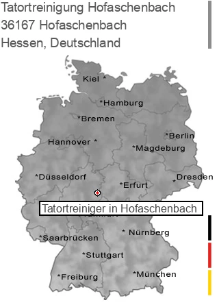 Tatortreinigung Hofaschenbach, 36167 Hofaschenbach