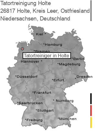 Tatortreinigung Holte, Kreis Leer, Ostfriesland, 26817 Holte