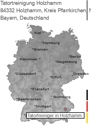 Tatortreinigung Holzhamm, Kreis Pfarrkirchen, Niederbayern, 84332 Holzhamm