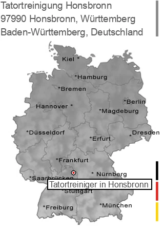 Tatortreinigung Honsbronn, Württemberg, 97990 Honsbronn