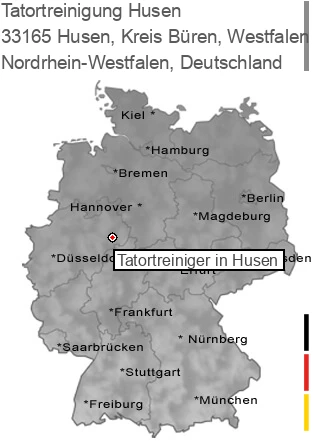 Tatortreinigung Husen, Kreis Büren, Westfalen, 33165 Husen