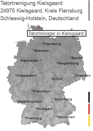 Tatortreinigung Kielsgaard, Kreis Flensburg, 24975 Kielsgaard