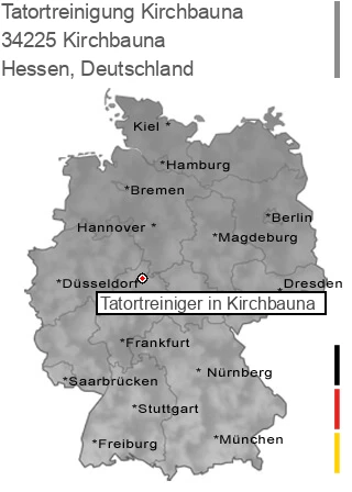 Tatortreinigung Kirchbauna, 34225 Kirchbauna