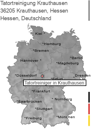 Tatortreinigung Krauthausen, Hessen, 36205 Krauthausen