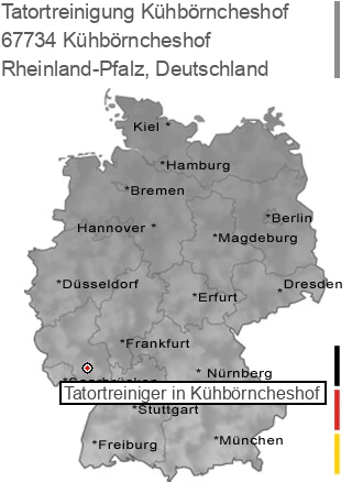Tatortreinigung K&uuml;hb&ouml;rncheshof, 67734 Kühbörncheshof