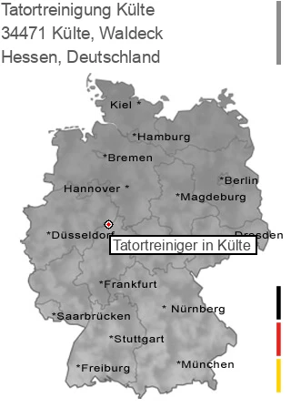 Tatortreinigung Külte, Waldeck, 34471 Külte